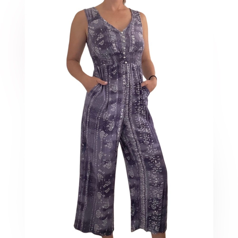Japna Lavender Patterned Jumpsuit